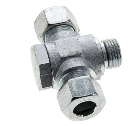 15L &amp; G1/2'' Acier zingué Tee Swivel Joint Cutting Fitting with Male Threads 315 bar NBR ISO 8434-1