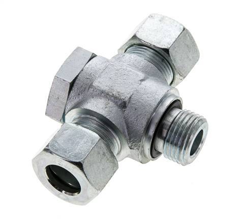 15L &amp; G1/2'' Acier zingué Tee Swivel Joint Cutting Fitting with Male Threads 315 bar NBR ISO 8434-1