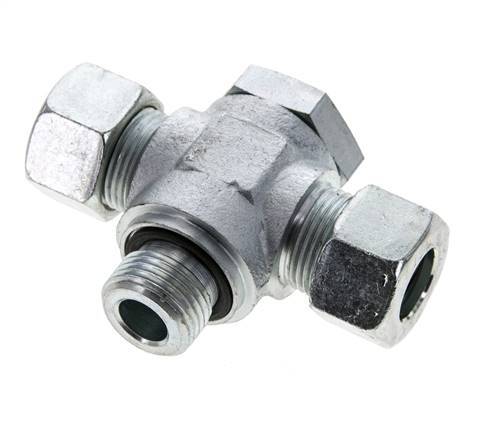 15L & G1/2'' Acier zingue Tee Swivel Joint Cutting Fitting with Male Threads 315 bar NBR ISO 8434-1