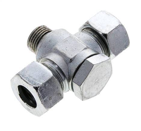 18L & G1/2'' Acier zingue Tee Swivel Joint Cutting Fitting with Male Threads 315 bar NBR ISO 8434-1