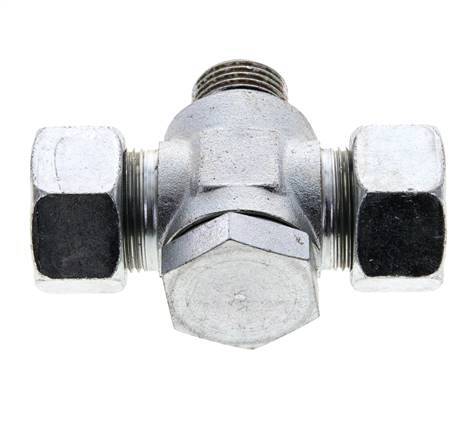 18L & G1/2'' Acier zingue Tee Swivel Joint Cutting Fitting with Male Threads 315 bar NBR ISO 8434-1