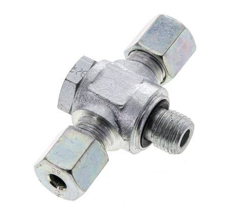 6S &amp; G1/4'' Acier zingué Tee Swivel Joint Cutting Fitting with Male Threads 400 bar NBR ISO 8434-1