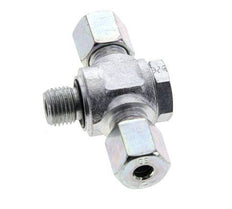 6S & G1/4'' Acier zingue Tee Swivel Joint Cutting Fitting with Male Threads 400 bar NBR ISO 8434-1