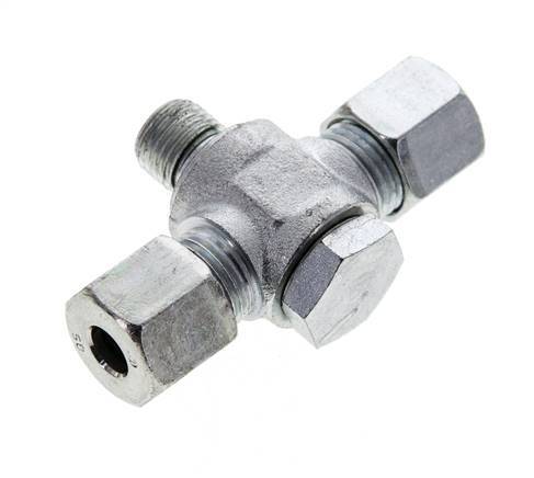 8S &amp; G1/4'' Acier zingué Tee Swivel Joint Cutting Fitting with Male Threads 400 bar NBR ISO 8434-1
