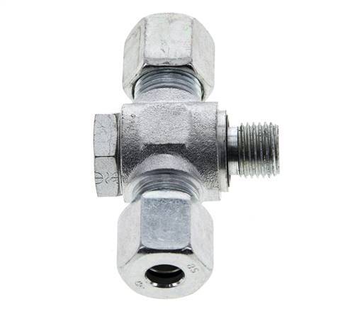 8S & G1/4'' Acier zingue Tee Swivel Joint Cutting Fitting with Male Threads 400 bar NBR ISO 8434-1