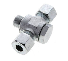 10S & G3/8'' Zink plated Steel Tee Swivel Joint Cutting Fitting with Male Threads 400 bar NBR ISO 8434-1