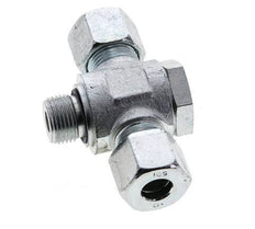 10S &amp; G3/8'' Acier zingué Tee Swivel Joint Cutting Fitting with Male Threads 400 bar NBR ISO 8434-1