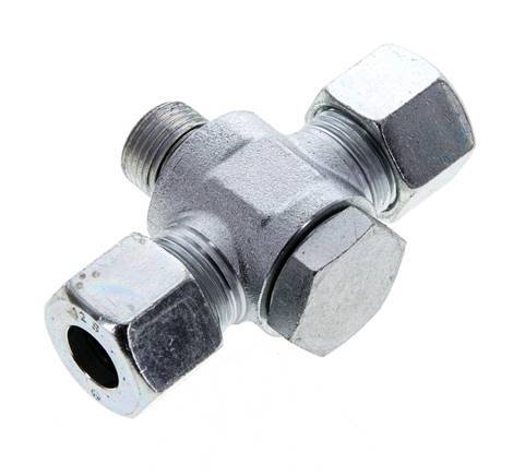 12S &amp; G3/8'' Acier zingué Tee Swivel Joint Cutting Fitting with Male Threads 400 bar NBR ISO 8434-1