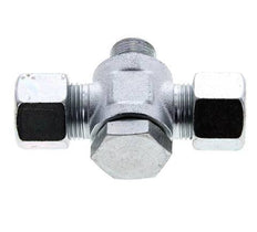 12S & G3/8'' Acier zingue Tee Swivel Joint Cutting Fitting with Male Threads 400 bar NBR ISO 8434-1