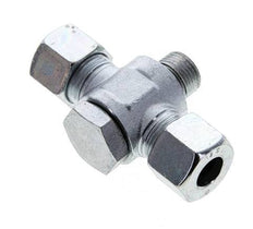 12S & G3/8'' Acier zingue Tee Swivel Joint Cutting Fitting with Male Threads 400 bar NBR ISO 8434-1