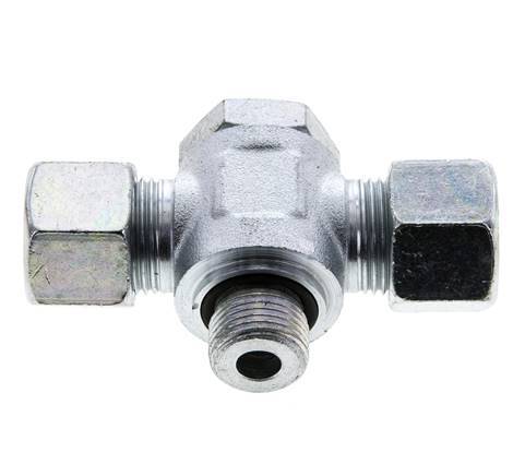 12S &amp; G3/8'' Acier zingué Tee Swivel Joint Cutting Fitting with Male Threads 400 bar NBR ISO 8434-1
