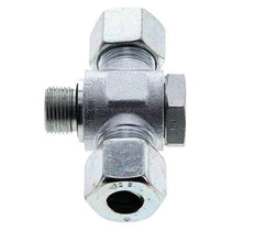 12S &amp; G3/8'' Acier zingué Tee Swivel Joint Cutting Fitting with Male Threads 400 bar NBR ISO 8434-1