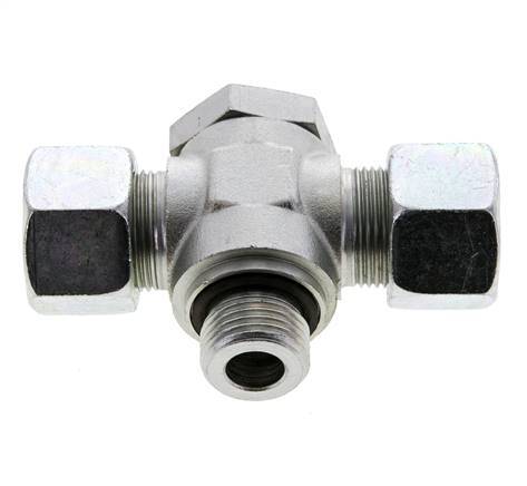 16S &amp; G1/2'' Acier zingué Tee Swivel Joint Cutting Fitting with Male Threads 400 bar NBR ISO 8434-1