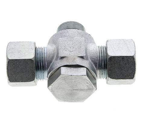 20S &amp; G3/4'' Acier zingué Tee Swivel Joint Cutting Fitting with Male Threads 400 bar NBR ISO 8434-1
