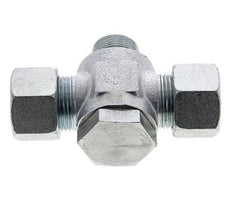 20S & G3/4'' Acier zingue Tee Swivel Joint Cutting Fitting with Male Threads 400 bar NBR ISO 8434-1