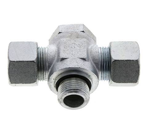 20S & G3/4'' Acier zingue Tee Swivel Joint Cutting Fitting with Male Threads 400 bar NBR ISO 8434-1