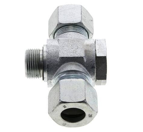 20S &amp; G3/4'' Acier zingué Tee Swivel Joint Cutting Fitting with Male Threads 400 bar NBR ISO 8434-1