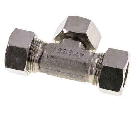 Raccord de coupe en T en acier inoxydable 22L avec pivot 160 bar réglable ISO 8434-1