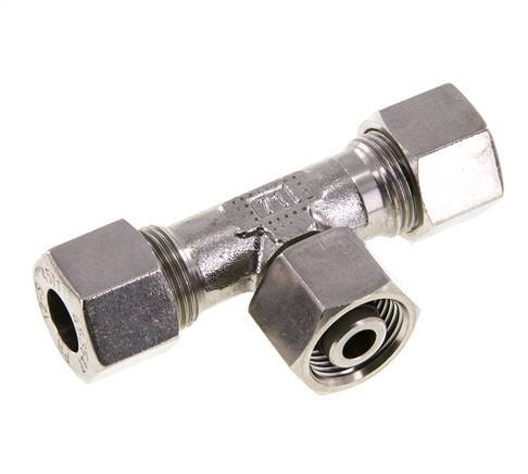 Raccord de coupe en T en acier inoxydable 12S avec pivot 630 bar réglable ISO 8434-1