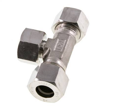 20S Raccord de coupe en T en acier inoxydable avec pivot 400 bar réglable ISO 8434-1