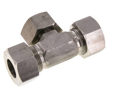 25S Raccord de coupe en T en acier inoxydable avec pivot 400 bar réglable ISO 8434-1