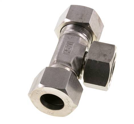 25S Raccord de coupe en T en acier inoxydable avec pivot 400 bar réglable ISO 8434-1