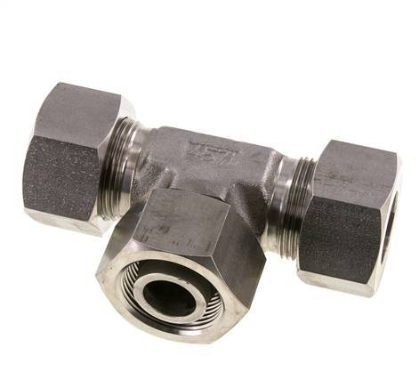 25S Raccord de coupe en T en acier inoxydable avec pivot 400 bar réglable ISO 8434-1