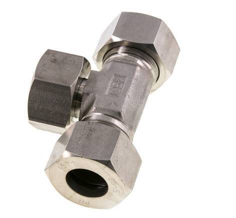 25S Raccord de coupe en T en acier inoxydable avec pivot 400 bar réglable ISO 8434-1