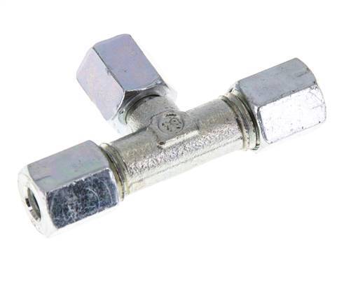 6L Zink plated Steel T-Shape Tee Cutting Fitting with Swivel 315 bar NBR Adjustable ISO 8434-1