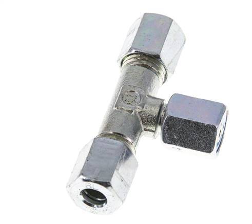6L Zink plated Steel T-Shape Tee Cutting Fitting with Swivel 315 bar NBR Adjustable ISO 8434-1