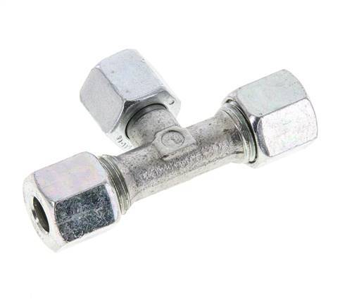 8L Acier zingué T-Shape Tee Cutting Fitting with Swivel 315 bar NBR Adjustable ISO 8434-1