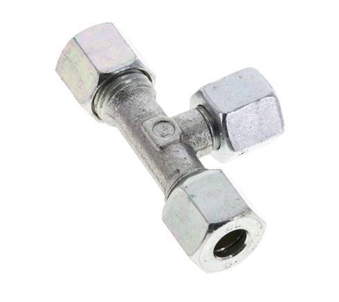 8L Acier zingué T-Shape Tee Cutting Fitting with Swivel 315 bar NBR Adjustable ISO 8434-1