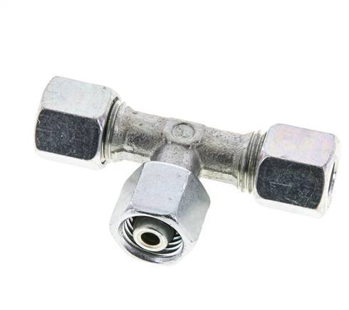 8L Acier zingué T-Shape Tee Cutting Fitting with Swivel 315 bar NBR Adjustable ISO 8434-1