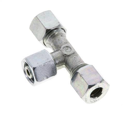 8L Acier zingué T-Shape Tee Cutting Fitting with Swivel 315 bar NBR Adjustable ISO 8434-1