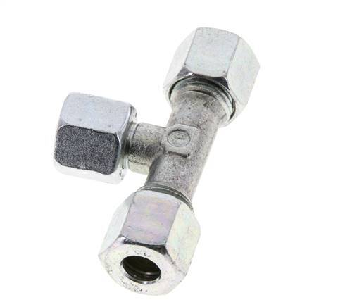 8L Acier zingué T-Shape Tee Cutting Fitting with Swivel 315 bar NBR Adjustable ISO 8434-1