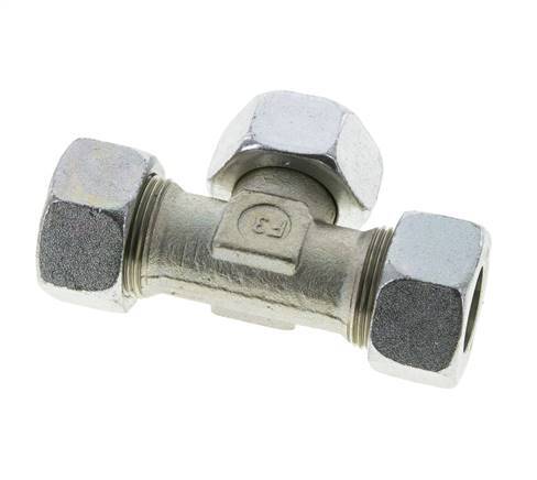 18L Acier zingué T-Shape Tee Cutting Fitting with Swivel 315 bar NBR Adjustable ISO 8434-1