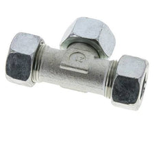22L Acier zingué T-Shape Tee Cutting Fitting with Swivel 160 bar NBR Adjustable ISO 8434-1