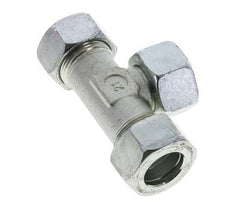 22L Acier zingué T-Shape Tee Cutting Fitting with Swivel 160 bar NBR Adjustable ISO 8434-1