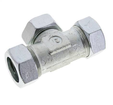 35L Acier zingué T-Shape Tee Cutting Fitting with Swivel 160 bar NBR Adjustable ISO 8434-1