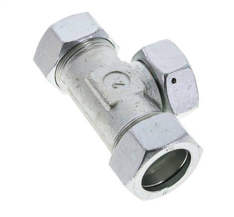 35L Acier zingué T-Shape Tee Cutting Fitting with Swivel 160 bar NBR Adjustable ISO 8434-1