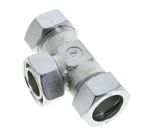 35L Acier zingué T-Shape Tee Cutting Fitting with Swivel 160 bar NBR Adjustable ISO 8434-1