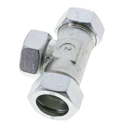 35L Acier zingué T-Shape Tee Cutting Fitting with Swivel 160 bar NBR Adjustable ISO 8434-1