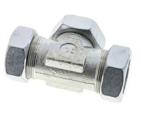 42L Acier zingué T-Shape Tee Cutting Fitting with Swivel 160 bar NBR Adjustable ISO 8434-1