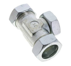 42L Acier zingué T-Shape Tee Cutting Fitting with Swivel 160 bar NBR Adjustable ISO 8434-1