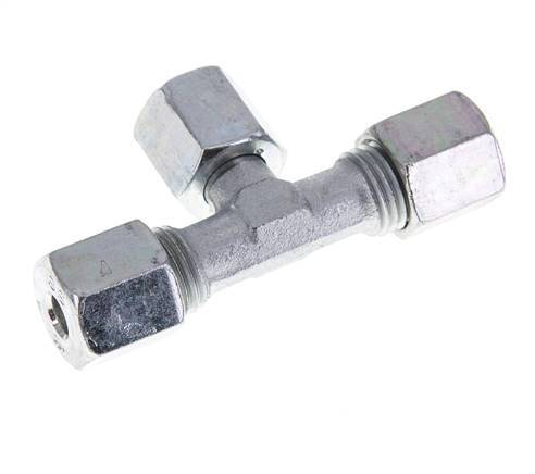 6S Acier zingué T-Shape Tee Cutting Fitting with Swivel 630 bar NBR Adjustable ISO 8434-1