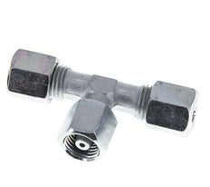 6S Acier zingué T-Shape Tee Cutting Fitting with Swivel 630 bar NBR Adjustable ISO 8434-1