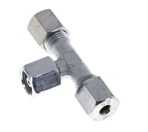 6S Acier zingué T-Shape Tee Cutting Fitting with Swivel 630 bar NBR Adjustable ISO 8434-1