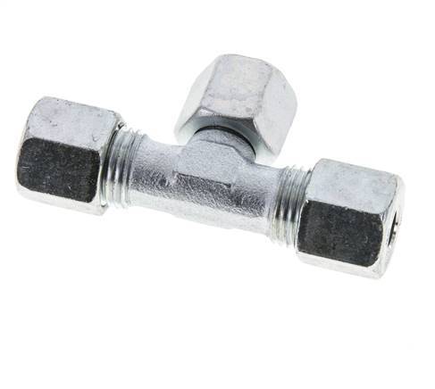 8S Acier zingué T-Shape Tee Cutting Fitting with Swivel 630 bar NBR Adjustable ISO 8434-1