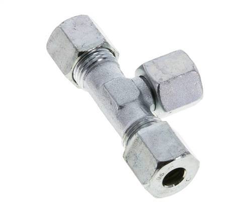 8S Acier zingué T-Shape Tee Cutting Fitting with Swivel 630 bar NBR Adjustable ISO 8434-1