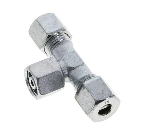 8S Acier zingué T-Shape Tee Cutting Fitting with Swivel 630 bar NBR Adjustable ISO 8434-1